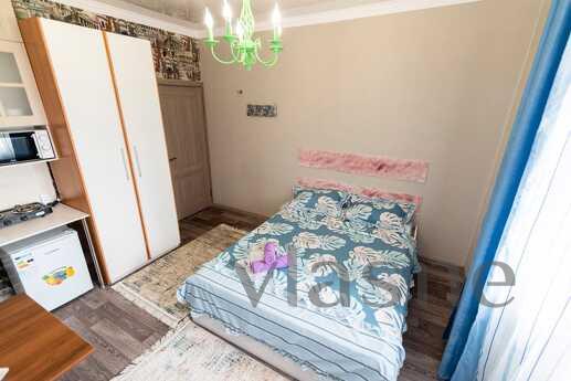 Studio is a room with a kitchenette and its own bathroom. An